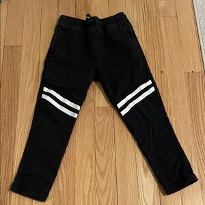 Kids Black Jogger Pants with White Stripe Detail - Brand Unspecified
